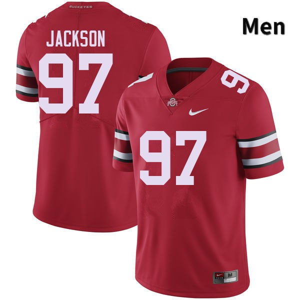 Ohio State Buckeyes Kenyatta Jackson Men's #97 Red Authentic Stitched College Football Jersey